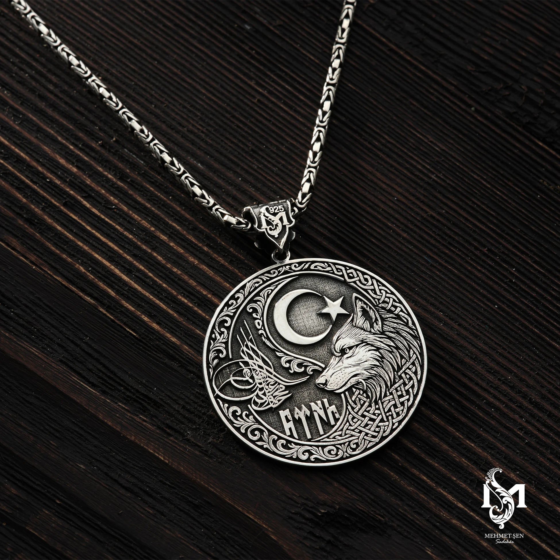 Sterling Silver Men's Medallion - Double-Headed Eagle & Turkish Seal