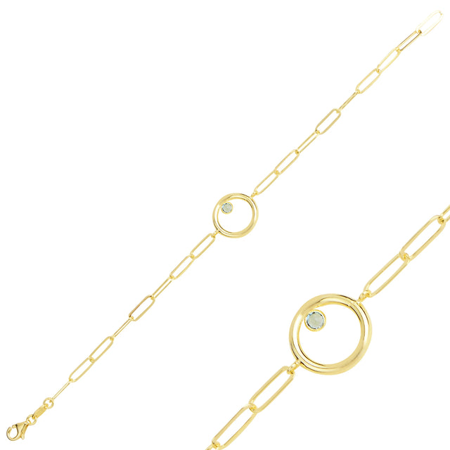 Sparkling Solitaire Hoop Bracelet - Modern & Timeless Elegance