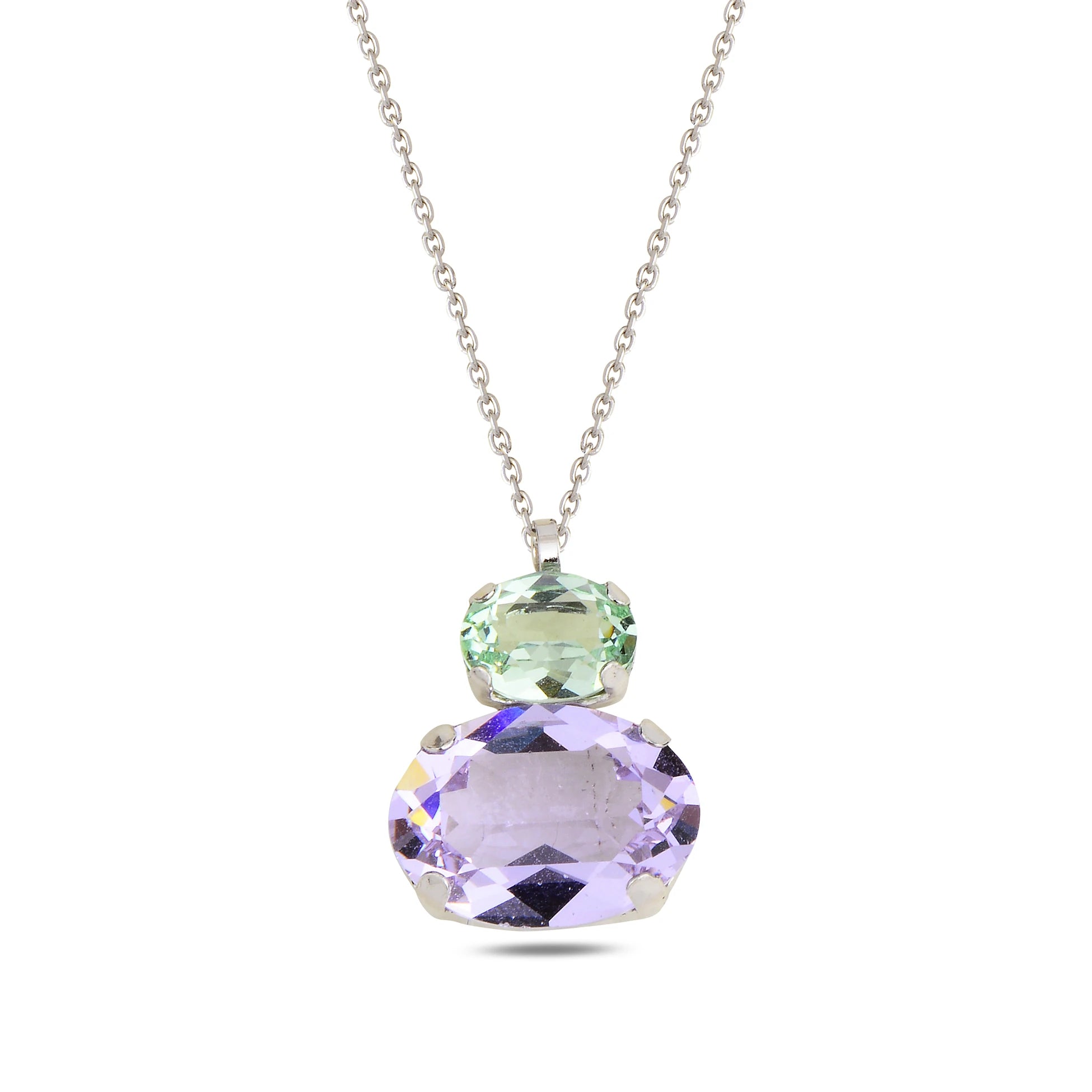 Náhrdelník ze stříbra 925 s růžovým zlatem - krystaly Swarovski s různým broušením