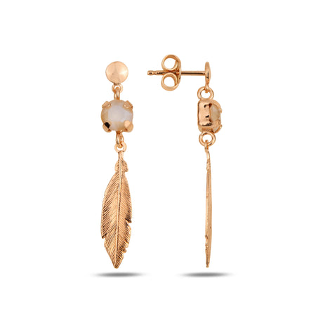 Polished Feather Stud Earrings - Spirit Collection Charm