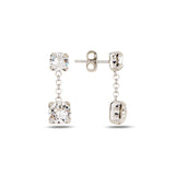 Timeless Crystal Chain Earrings - Elegant Dangle with Voluminous Sparkle