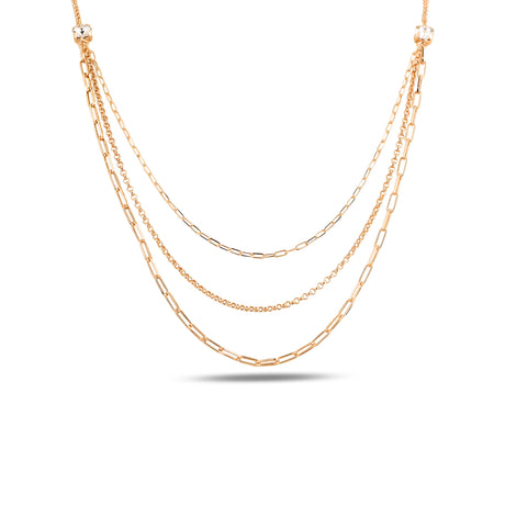 Triple-Layer Chain Necklace - Modern Horizontal Design