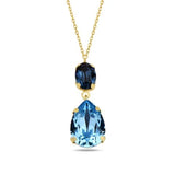 Náhrdelník z rhodiovaného stříbra s kapkovým výbrusem a krystalem Swarovski