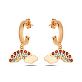 925 Sterling Silver Rainbow Drop Earrings - Vibrant Swarovski Crystals