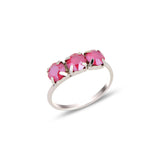 Rose Gold Plated Sterling Silver Ring - Horizontal Swarovski Crystal