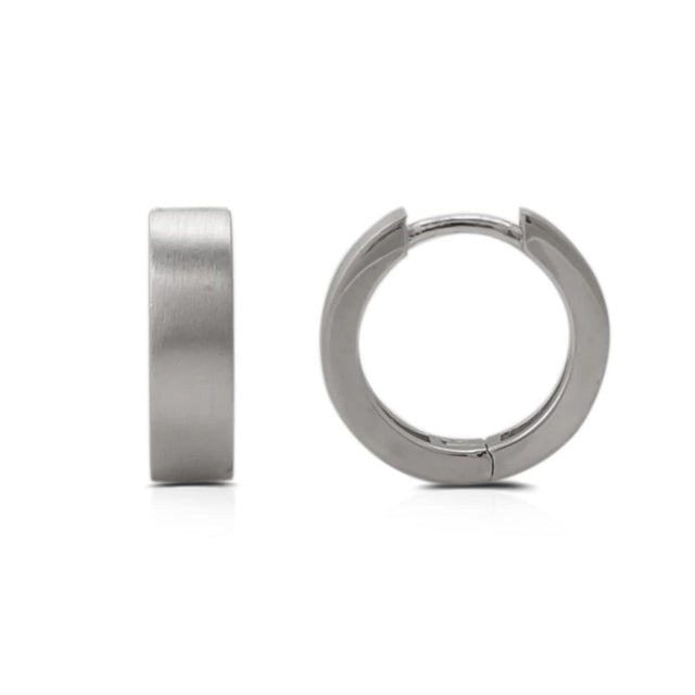 Sterling Silver Flat Hoop Earrings - Everyday Minimalist