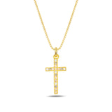 Sterlingsølv Minimalistisk Kors Halskæde - Bezel-sat Swarovski