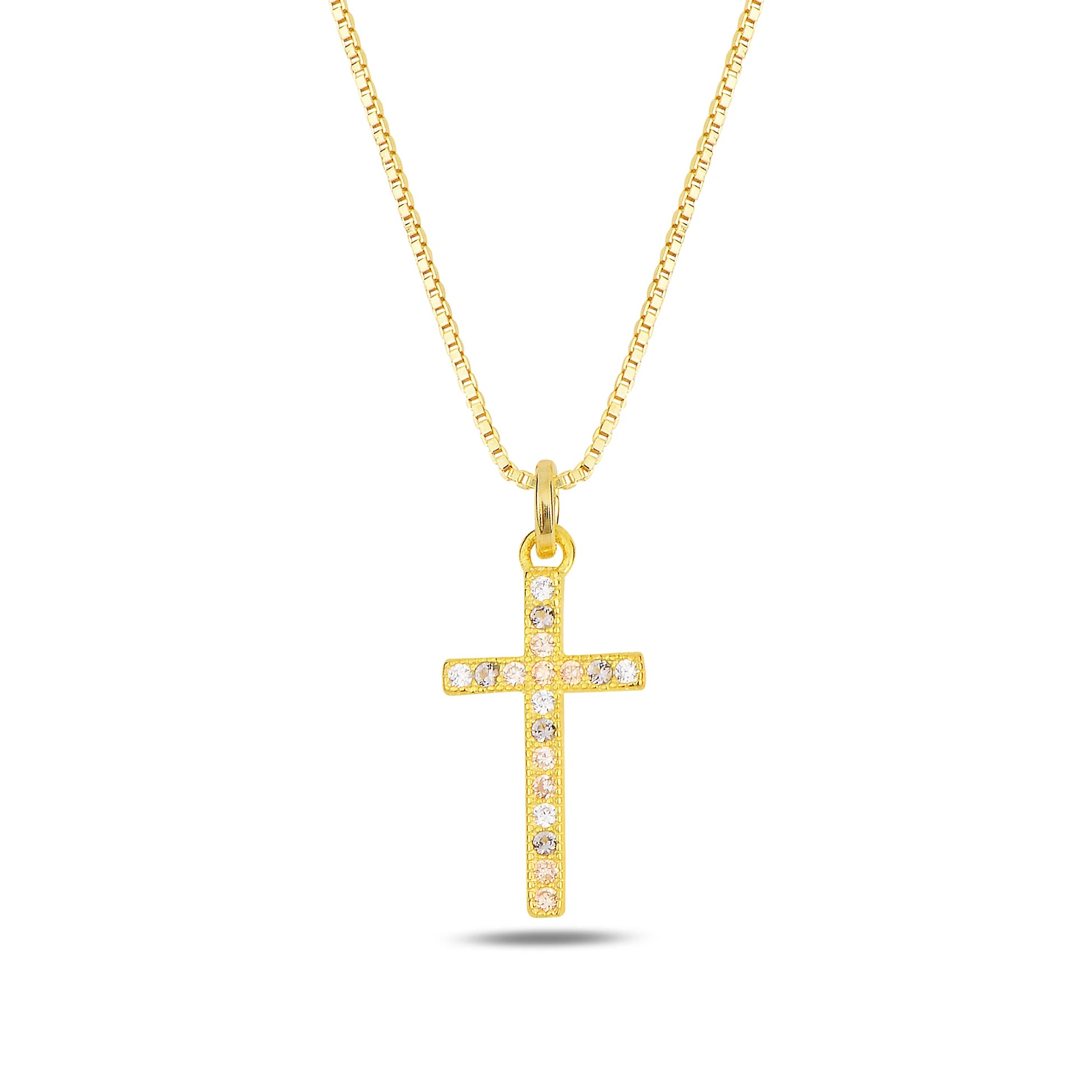 Sterlingsølv Minimalistisk Kors Halskæde - Bezel-sat Swarovski