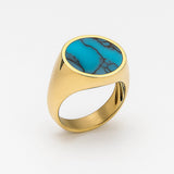 18K Gold Plated Turquoise Ring - Vibrant Gemstone Design