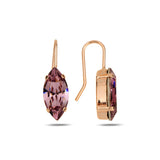 Rose Gold Plated Sterling Silver Hook Earrings - Dazzling Swarovski Crystals