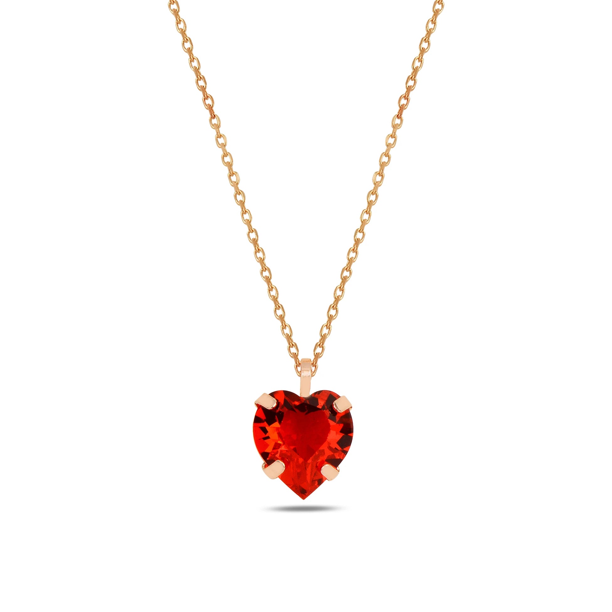Yellow Gold Plated Sterling Silver Swarovski Crystal Love Necklace