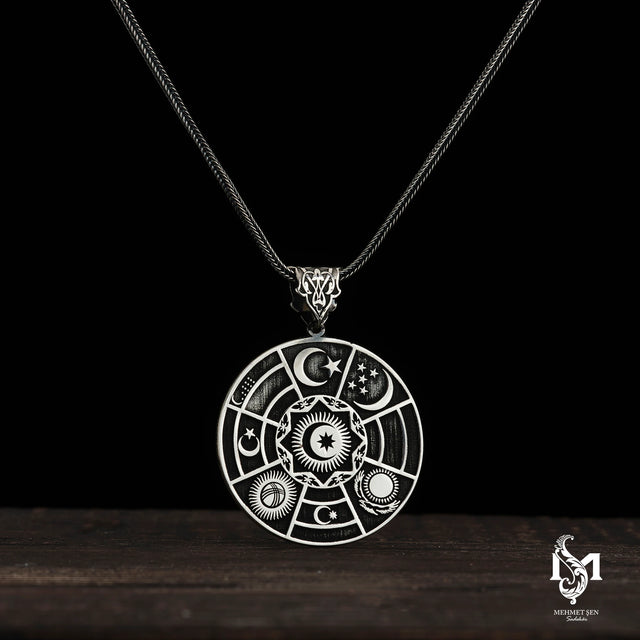 Sterling Silver Men's Medallion Pendant - Iconic Design