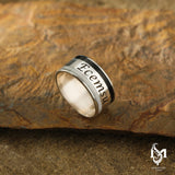 Enamel Band Ring - Black & White Contemporary Design