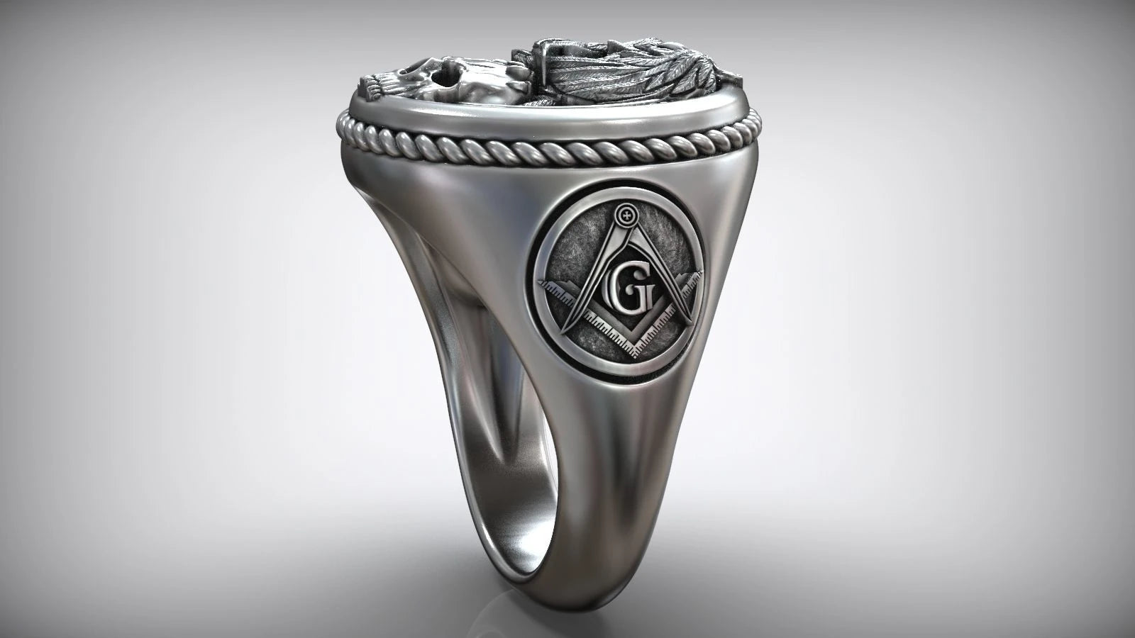 Premium Owl Masonic Symbol Ring