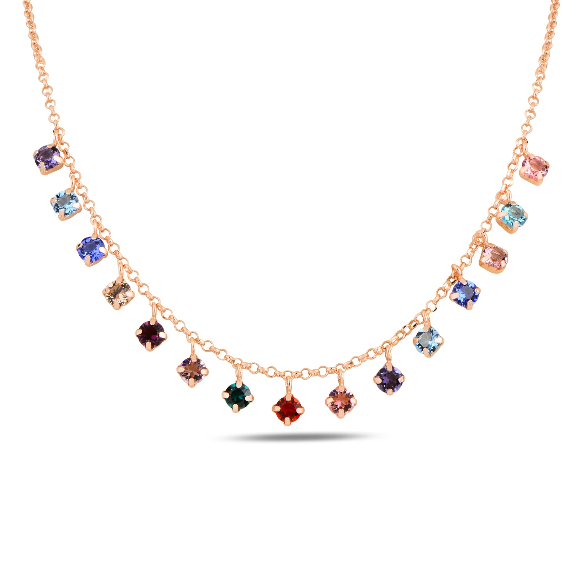 Voluminous Oval Crystal Strand Necklace - Timeless Design