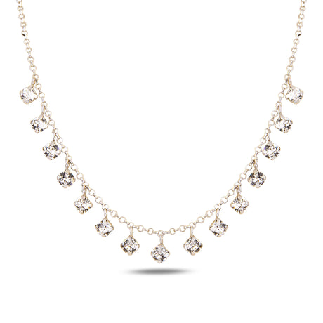Voluminous Oval Crystal Strand Necklace - Timeless Design
