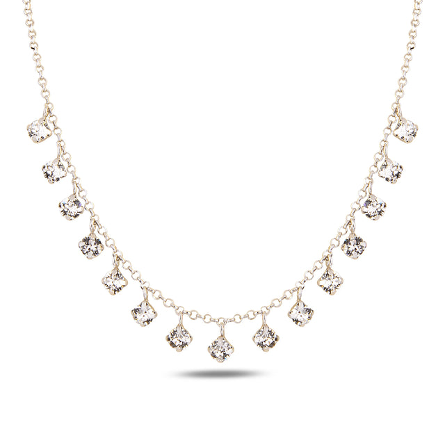 Voluminous Oval Crystal Strand Necklace - Timeless Design