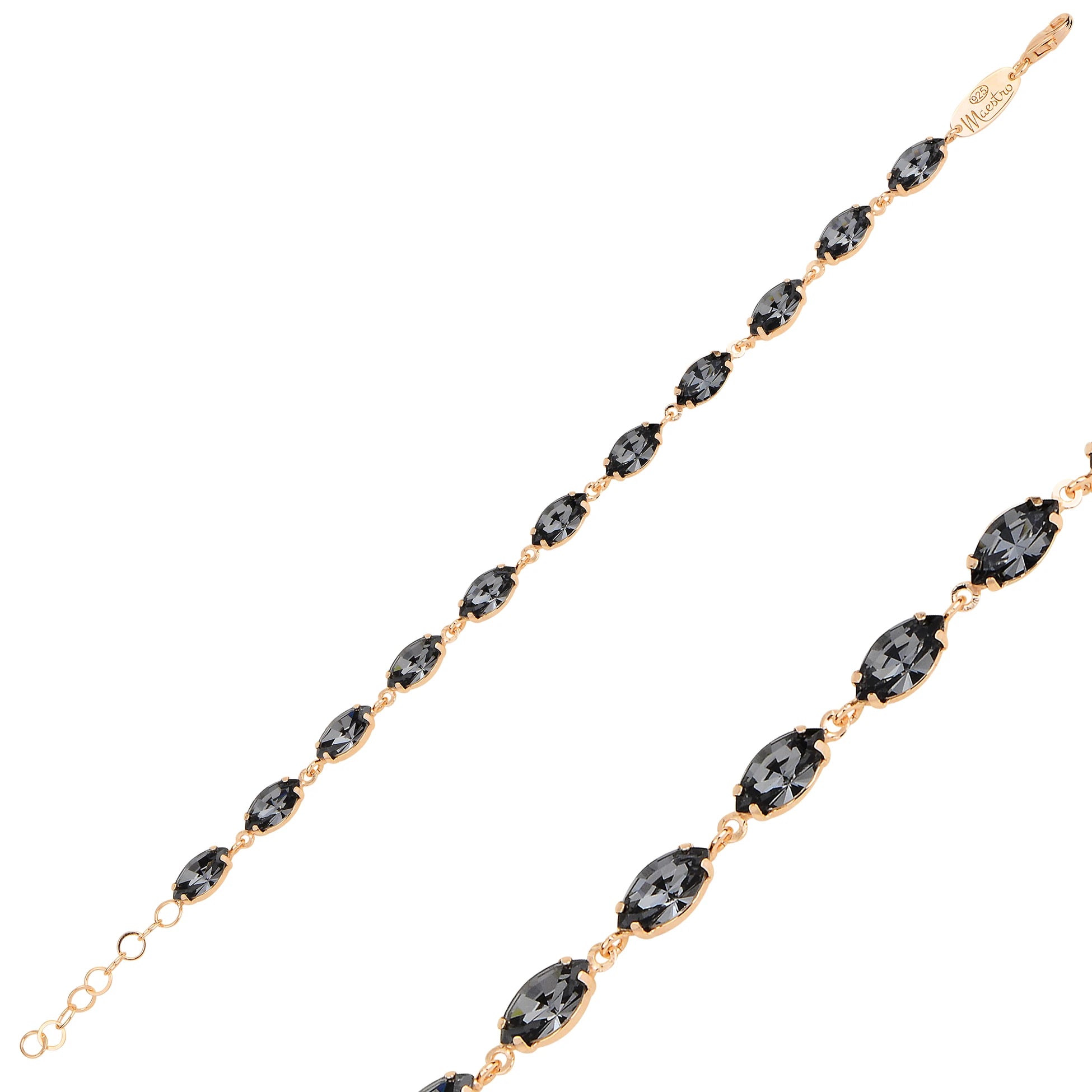 Sterling Silver Marquise Swarovski Crystal Bracelet - Signature Style