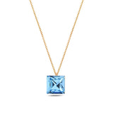 Multi-Cut Natural Stone Inspired Square Necklace - Romantic Design