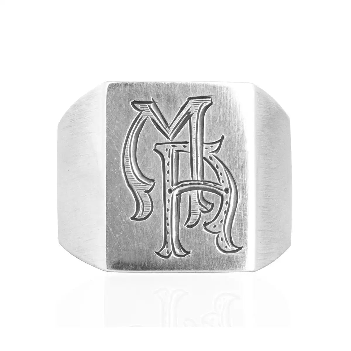 Sterling Silver Customizable Ring - Sleek Rectangular Design
