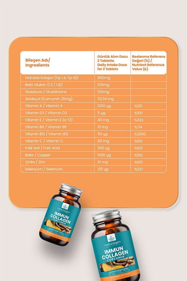 Immun Collagen Curcumin Tablets - 30 Count for Immunity - TryAladdin