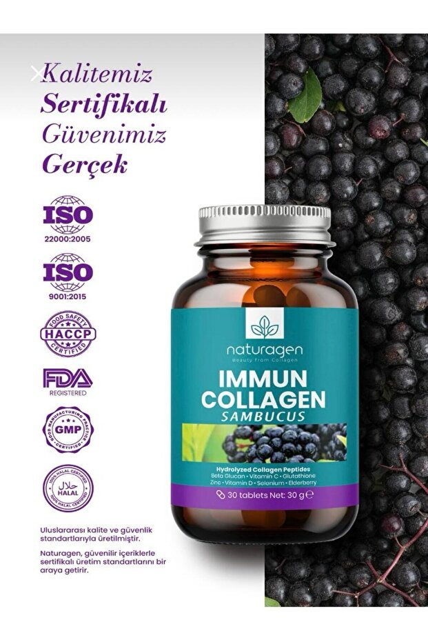 Immun Collagen Sambucus - 30 Tablets with Glutathione & Multivitamins - TryAladdin