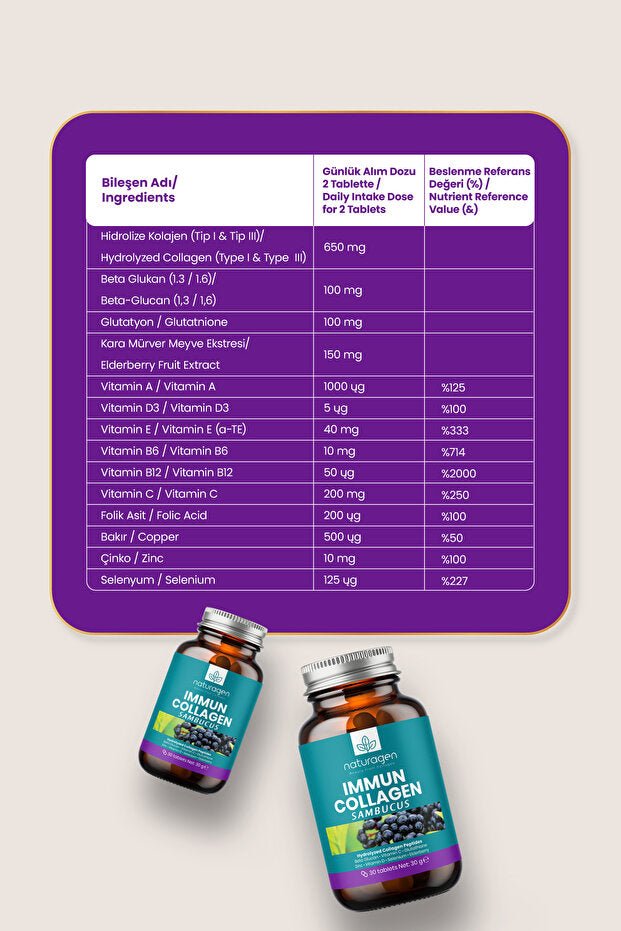 Immun Collagen Sambucus Tablets - 30 Tablets for Immune Support - TryAladdin