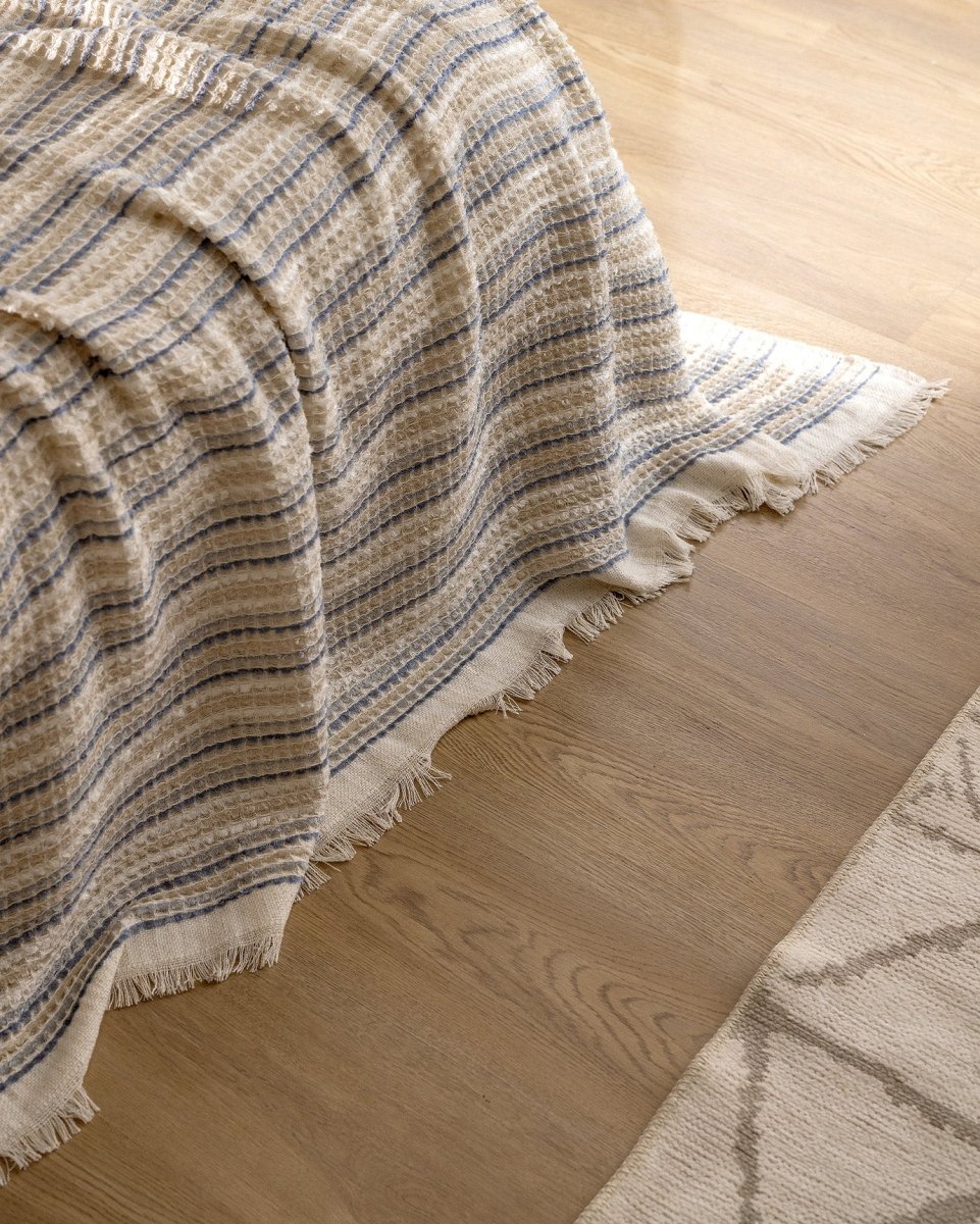 Indigo Blue Queen Size Bedspread Coverlet - TryAladdin