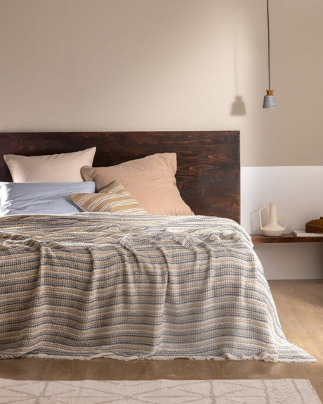 Indigo Blue Queen Size Bedspread Coverlet - TryAladdin