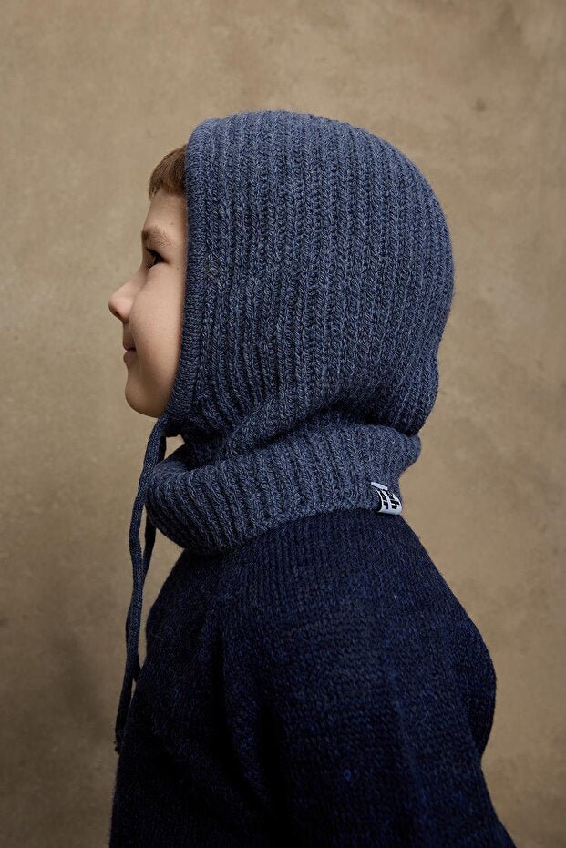 Indigo corded Knit Balaclava - Snug & Warm for Winter - TryAladdin