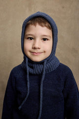 Indigo Corded Knit Balaclava - Snug & Warm for Winter - TryAladdin