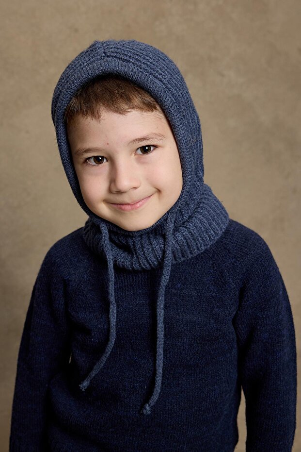 Indigo corded Knit Balaclava - Snug & Warm for Winter - TryAladdin