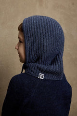 Indigo Corded Knit Balaclava - Snug & Warm for Winter - TryAladdin