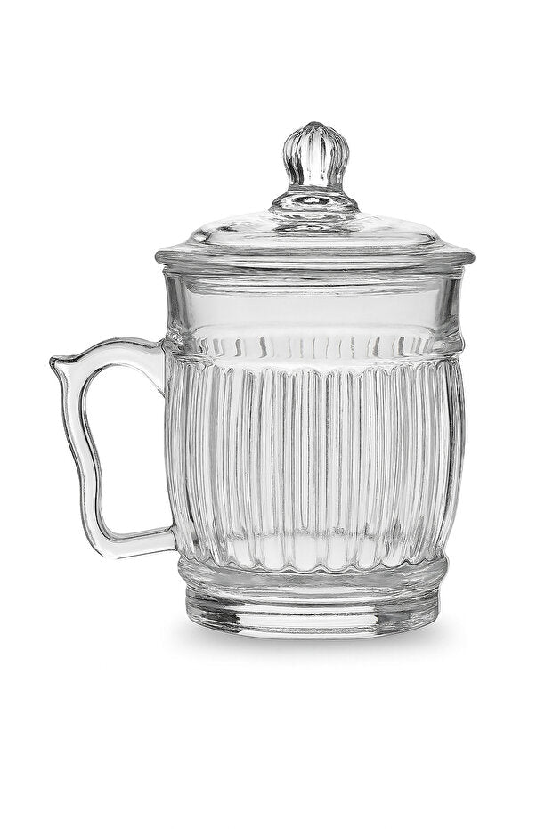 Inova Home Decor Premium Single Serve Glass Herbal Tea Mug with Lid - 385ml - TryAladdin
