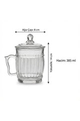 Inova Home Decor Premium Single Serve Glass Herbal Tea Mug with Lid - 385ml - TryAladdin