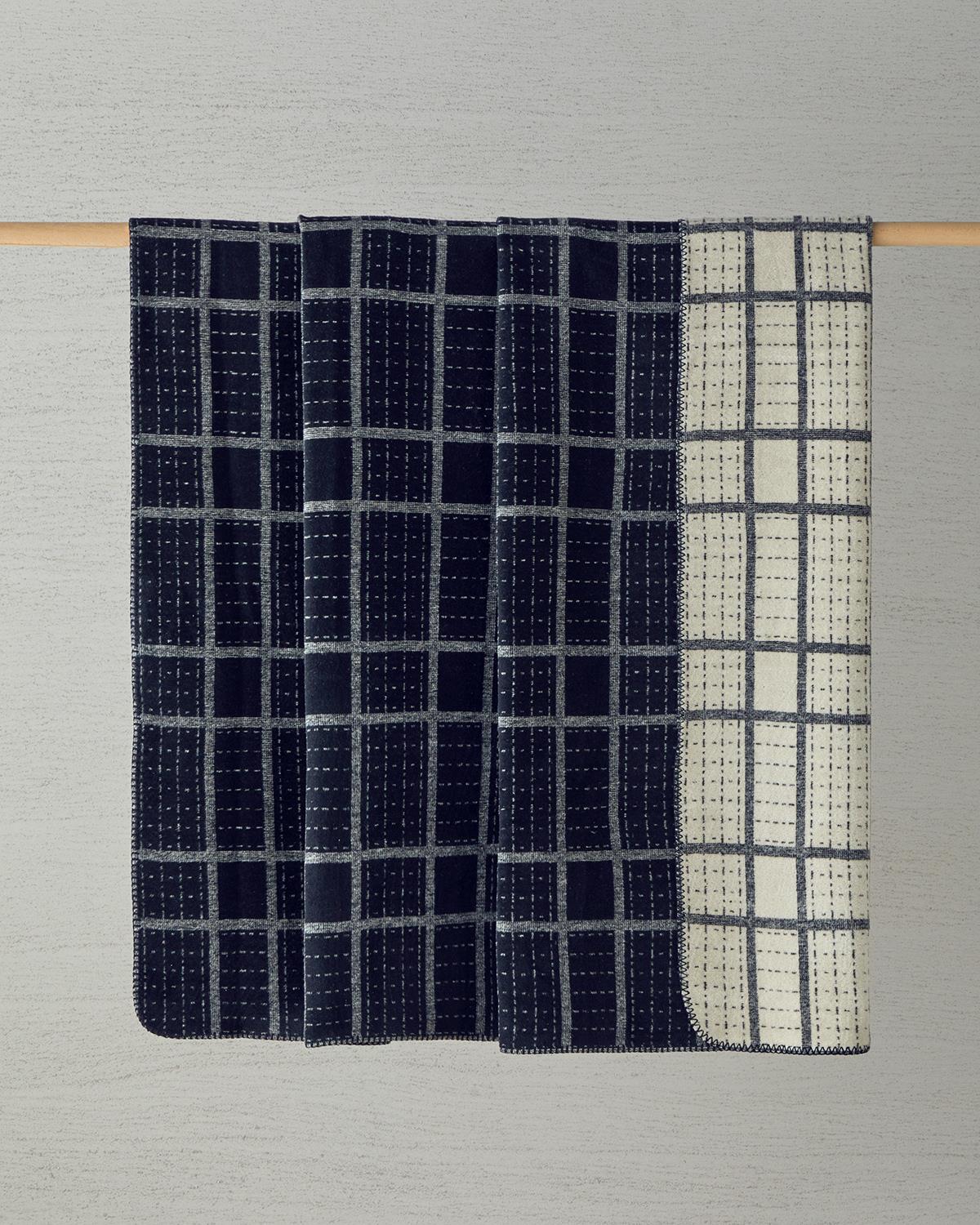 Premium Black Striped Cotton Blanket - Single Bed Comfort