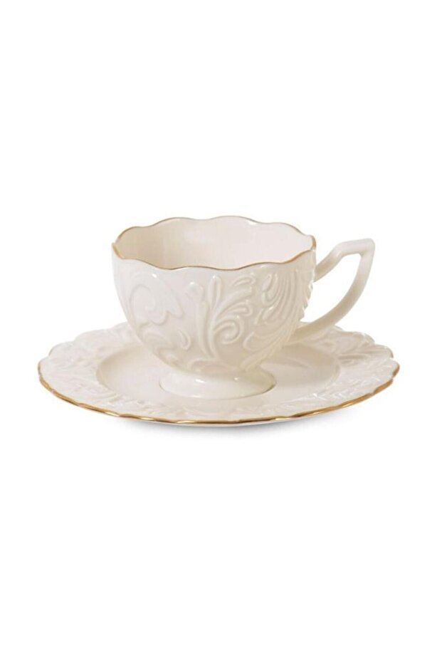 Ipek Premium Porcelain Turkish Coffee Cup Set - 6 Person, 12 Piece - 85ml - TryAladdin