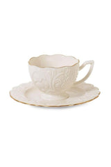 Ipek Premium Porcelain Turkish Coffee Cup Set - 6 Person, 12 Piece - 85ml - TryAladdin