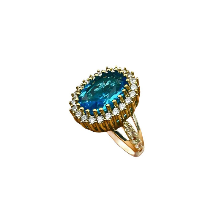 Istanbul Jewelry | Aquamarine Turkish Design Vintage Handmade Silver Ring