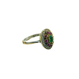 Istanbul Jewelry | Emerald and Ruby Ottoman Style Handmade Silver Ring