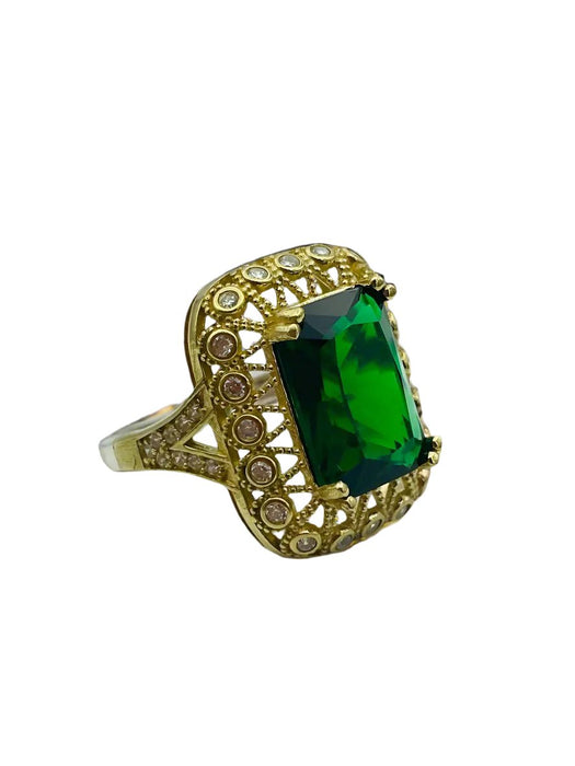 Istanbul Jewelry | Emerald Handmade Vintage Silver Ring