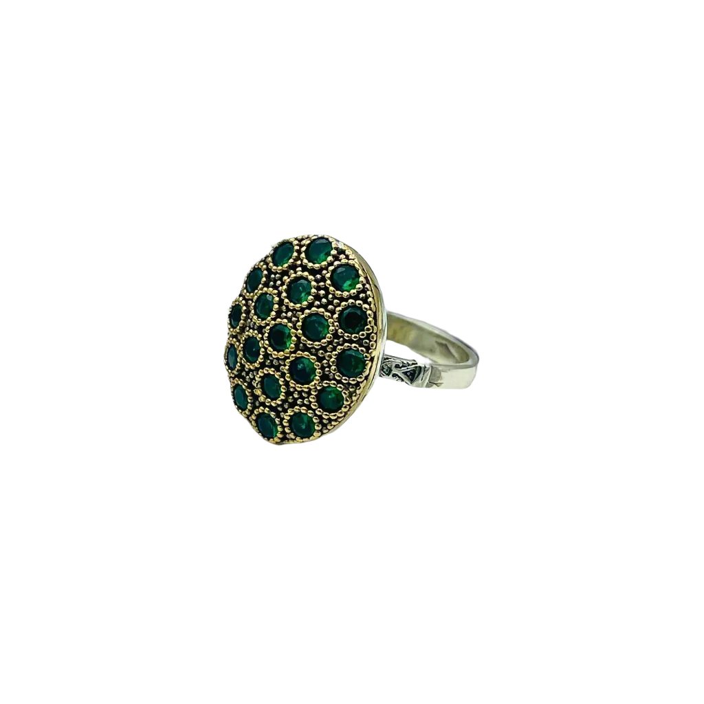 Istanbul Jewelry | Emerald Ottoman Style Handmade Silver Ring