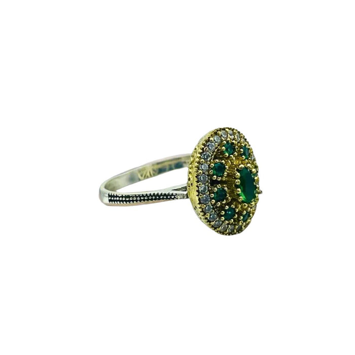 Istanbul Jewelry | Emerald Ottoman Style Handmade Silver Ring