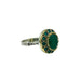 Istanbul Jewelry | Turkish Handmade Emerald Silver Ring with Floral Pattern