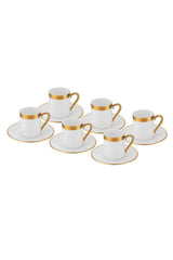 Istanbul Porselen Buse Design Premium Porcelain Turkish Coffee Cup Set - 6 Piece - TryAladdin