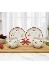Izart Premium Handcrafted Embossed Cherry Turkish Coffee Demitasse Set - 4 - Piece - TryAladdin