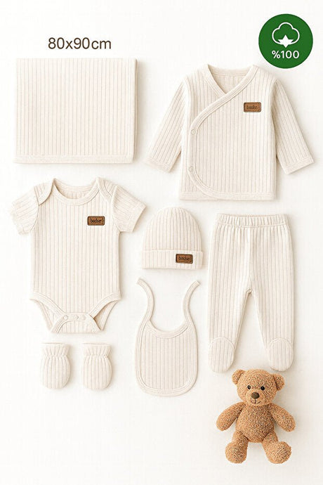 Izyalif Premium Organic Newborn 7 - Piece Hospital Exit Set with Blanket - 50 - 56cm - TryAladdin