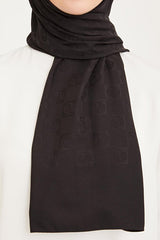 Jacquard Black A Logo Dama Pattern Shawl - TryAladdin