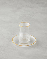 Elegant 12 Piece 6 Serving Gold Accent Tea Set