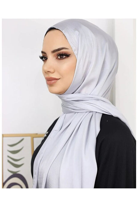 Janjan Shiny Satin Textured Hijab Shawl - TryAladdin